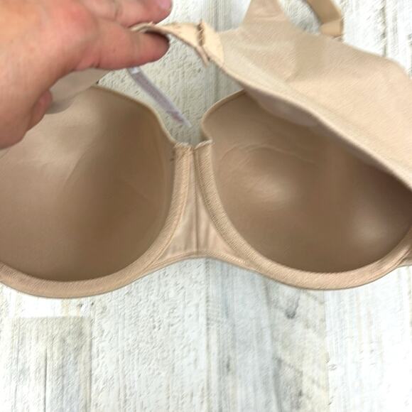 Cacique Women’s Plus 40F Beige Full Coverage Plunge Padded Bra NEW - Picture 4 of 6